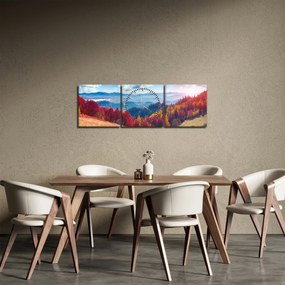 Tablou cu peisaj de toamnă pitoresc (cu ceas) (90x30 cm)