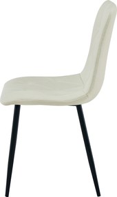Crem scaun bucatarie LIBRA cu picioare negre
