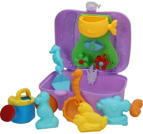 Set de jucării de nisip în cutie, 7 buc, violet
