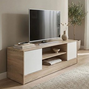 Comoda TV Sasora, nuanta sonoma-alb, 120 x 35 x 41.5 cm