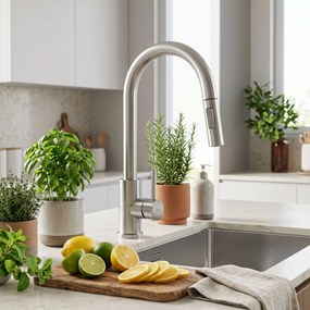 Baterie de bucătărie Rea Fresh Touch Brush Nickel