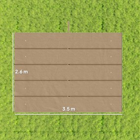 Outsunny Acoperiș de Schimb pentru Pergolă cu 10 Orificii de Drenaj,  Permeabil, 4x3 m, Bej | Aosom Romania