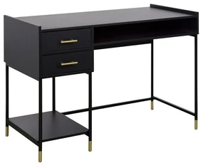 Birou negru cu sertare TEDY, 110 x 55 x 78,5 cm
