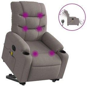 3206679 vidaXL Fotoliu electric masaj rabatabil cu ridicare, gri taupe, textil