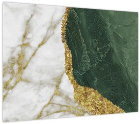 Tablou pe sticlă - Marmură verde N⁰3 (70x50 cm)