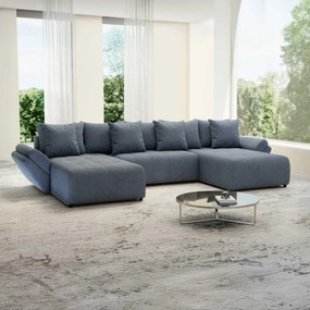 Colțar extensibil dumonde cu ladă de depozitare si sezut confortabil din spuma high-density, Berlin U Enjoy Antracit 380x180 cm