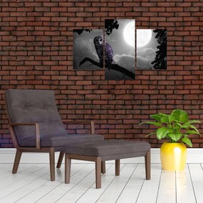 Tablou - Bufniță de noapte, bufniță mov (90x60 cm)