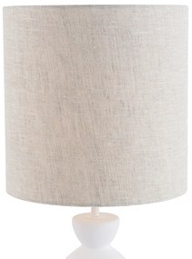 Lampa de masă de design cu abajur din stofă albă gri deschis 25 cm - Alisia