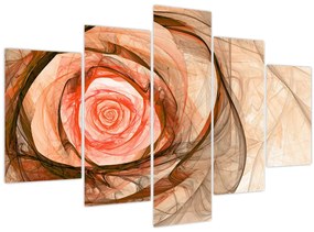 Tablou - Abstract trandafir roz cu fundal alb (150x105 cm)