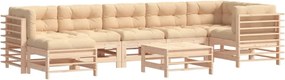 vidaXL Set mobilier de grădină cu perne, 8 piese, lemn masiv