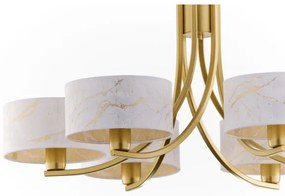 Jupiter 2098 - Lustru cu lanț ARTHUR 6xE27/15W/230V alb/auriu/decor marmură