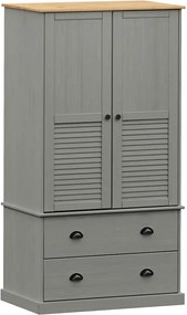 vidaXL Șifonier VIGO, gri, 90x55x170 cm, lemn masiv de pin