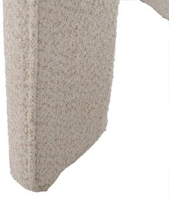 Fotoliu bej cu tapițerie din țesătură bouclé – Ixia