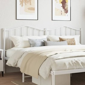 373874 vidaXL Tăblie de pat metalică, alb, 180 cm