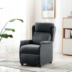 vidaXL Scaun recliner gri închis din material textil