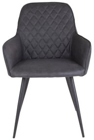 Set de scaune de sufragerie gri închis cu cotiere 2 buc. tapițat Harbo – House Nordic