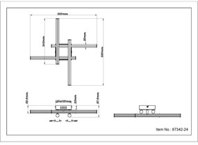 Plafonieră LED Globo 67342-24 KIRINA LED/24W/230V 3000K negru