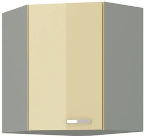 Dulap superior de bucătărie de colț Kelyn 58 x 58 GN 72 1F (Crem lucios + gri). 1032755