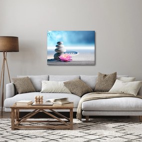 Tablou cu nisip, crin și pietrele spa (70x50 cm)