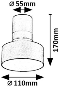 Plafoniera LED tip spot aplicat din metal negru reglabila Ovidia D-11cm