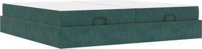 vidaXL Cadru de pat cu saltea cu saltea 2 pcs Verde Catifea