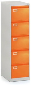 Dosar metalic A4 - 5 sertare, 45,5 x 62 x 162,5 cm, incuietoare cilindrica, portocaliu - ral 2004
