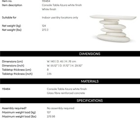 Consola design LUX Azura alb