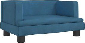 vidaXL Canapea pentru copii, albastru, 60x40x30 cm, catifea