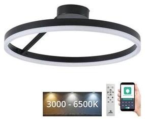 Lustră LED dimabilă aplicată LED/40W/230V 3000-6500K negru + telecomandă