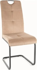 Scaun AXO, bej/negru, stofa catifelata/metal, 43x47x101 cm