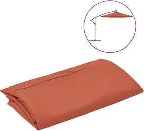 vidaXL vida XL Pânză de schimb umbrelă de soare consolă, cărămiziu, 350 cm
