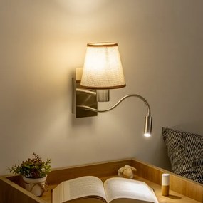 Lampă LED de perete Brilagi NUBILA 1xE27/25W/230V + LED/3W crom mat/maro