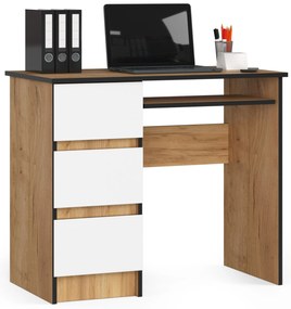 Masă PC Benicio (Stejar craft + Alb) (S). 1070961