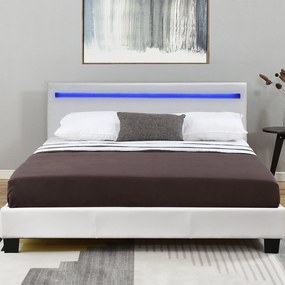 Pat tapitat "Verona" 120 x 200 cm cu iluminare LED alb