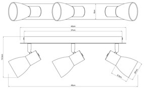 Spot CLAUDE 3xE14/40W/230V negru Globo 54307-3