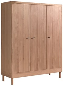 Set Mobilier Camera Copii Forrest Oak, Pat 90x200 cm, Dulap cu 3 Uși și Noptieră, din Lemn de Stejar, Natur – Vipack