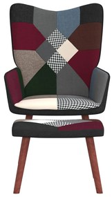 328196 vidaXL Scaun de relaxare cu taburet, material textil, petice