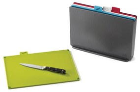 Set suport cu 4 tocătoare Joseph Joseph Index, 34,6 x 27,3 cm, gri închis