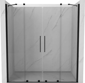 Mexen Velar Duo uși de duș glisante 170 cm, transparente, negre - 871-170-000-02-70