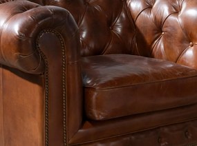 Fotoliu design italian Chesterfield piele maro