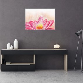 Tablou pe sticlă - Floare de lotus (70x50 cm)