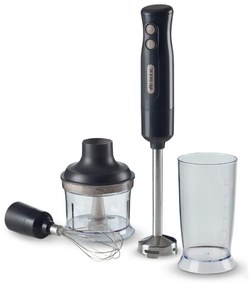 Set mixer, blender, tocator 3in1 Ariete BREAKFAST 0601/10, 700W, 500 ml, 2 viteze, Functie anti-stropire, Gri inchis