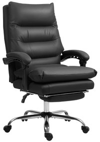 Vinsetto Scaun de birou cu funcție de masaj, încălzit, înclinabil, din piele sintetică, 65x72x109-117cm, Negru | Aosom Romania