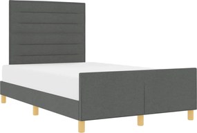 vidaXL Cadru de pat cu headboard Gri închis 120 x 200 cm țesătură