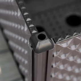 Outsunny Jardinieră din plastic cu roți și orificii de drenaj pentru cultivarea plantelor în exterior 50x50x33 cm Marrón | Aosom Romania