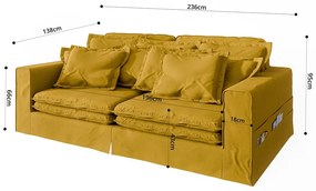 Canapea galbenă 236 cm Nora – Ropez