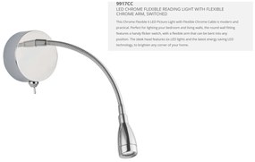 Aplica cu reader LED design minimalist Wall crom 9917CC SRT