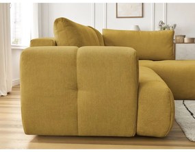 Colțar galben muștar extensibil/cu spațiu de depozitare (cu colț pe partea dreaptă/în formă de ”L”) Fuji – Bobochic Paris