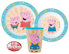 Purcelușa Peppa set de veselă, set de plastic micro, cu pahar de 260 ml