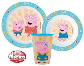 Purcelușa Peppa set de veselă, set de plastic micro, cu pahar de 260 ml